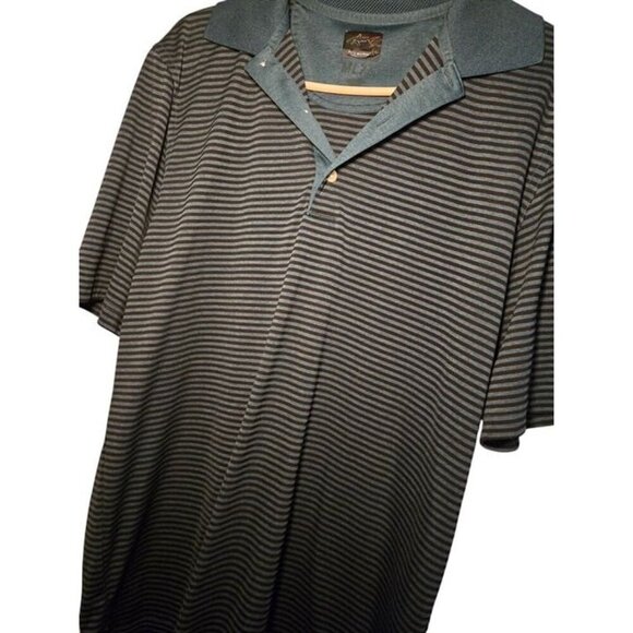 Greg Norman Polo Shirt Men’s M Play Dry Green Striped Collared Golf Activewear - Picture 4 of 5
